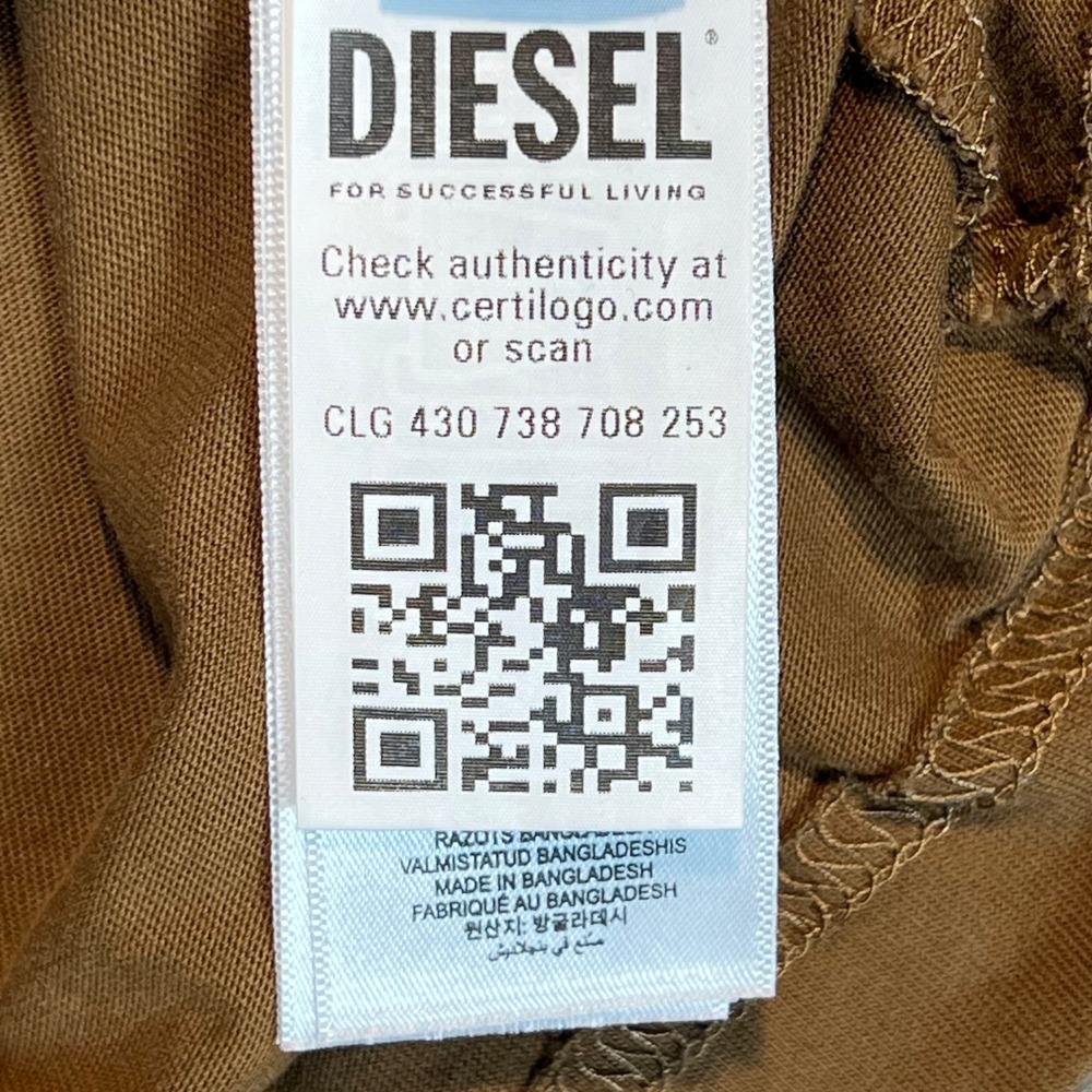 Diesel Mens Brown Graphic Logo T-Shirt Cotton Crew Neck Short Sleeve‎ Top M - Picture 3 of 7